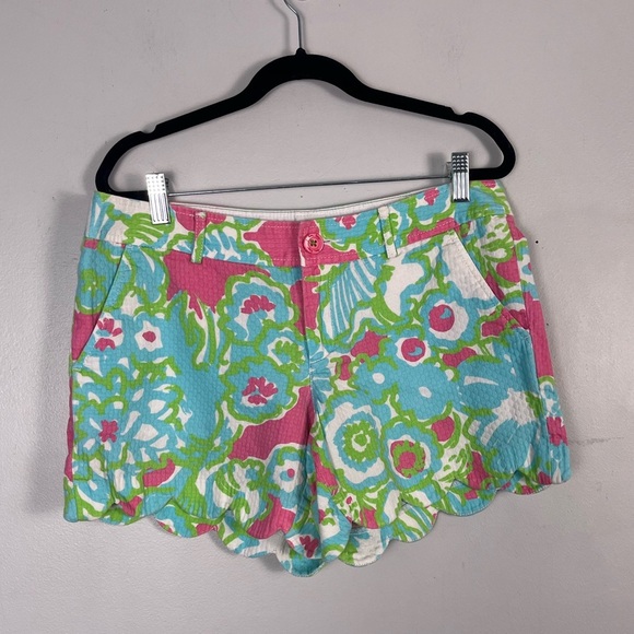 Lilly Pulitzer Short Womens 8 The Buttercup Multicolor Floral Print Beachy - Picture 1 of 6